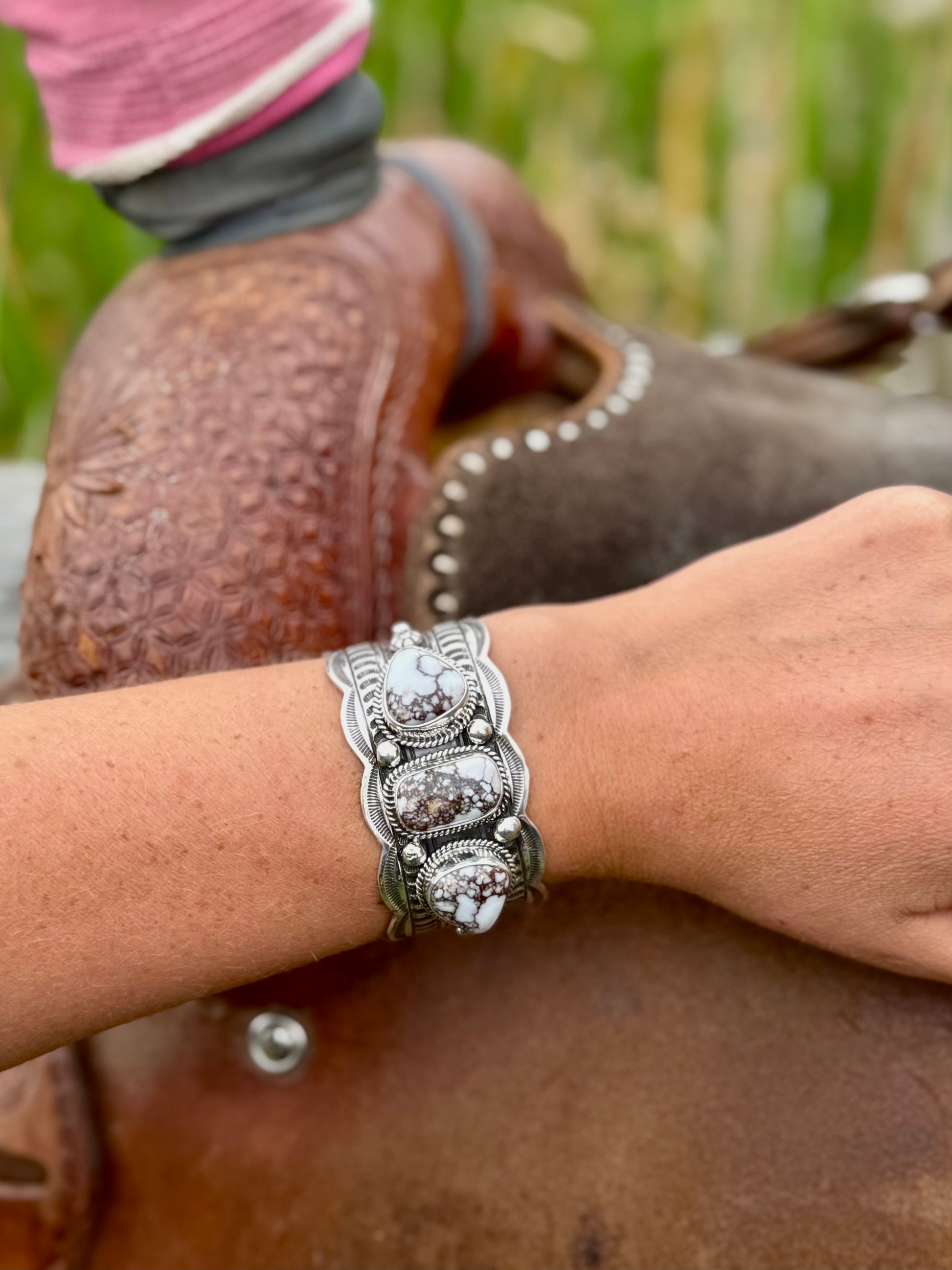 White buffalo cuff