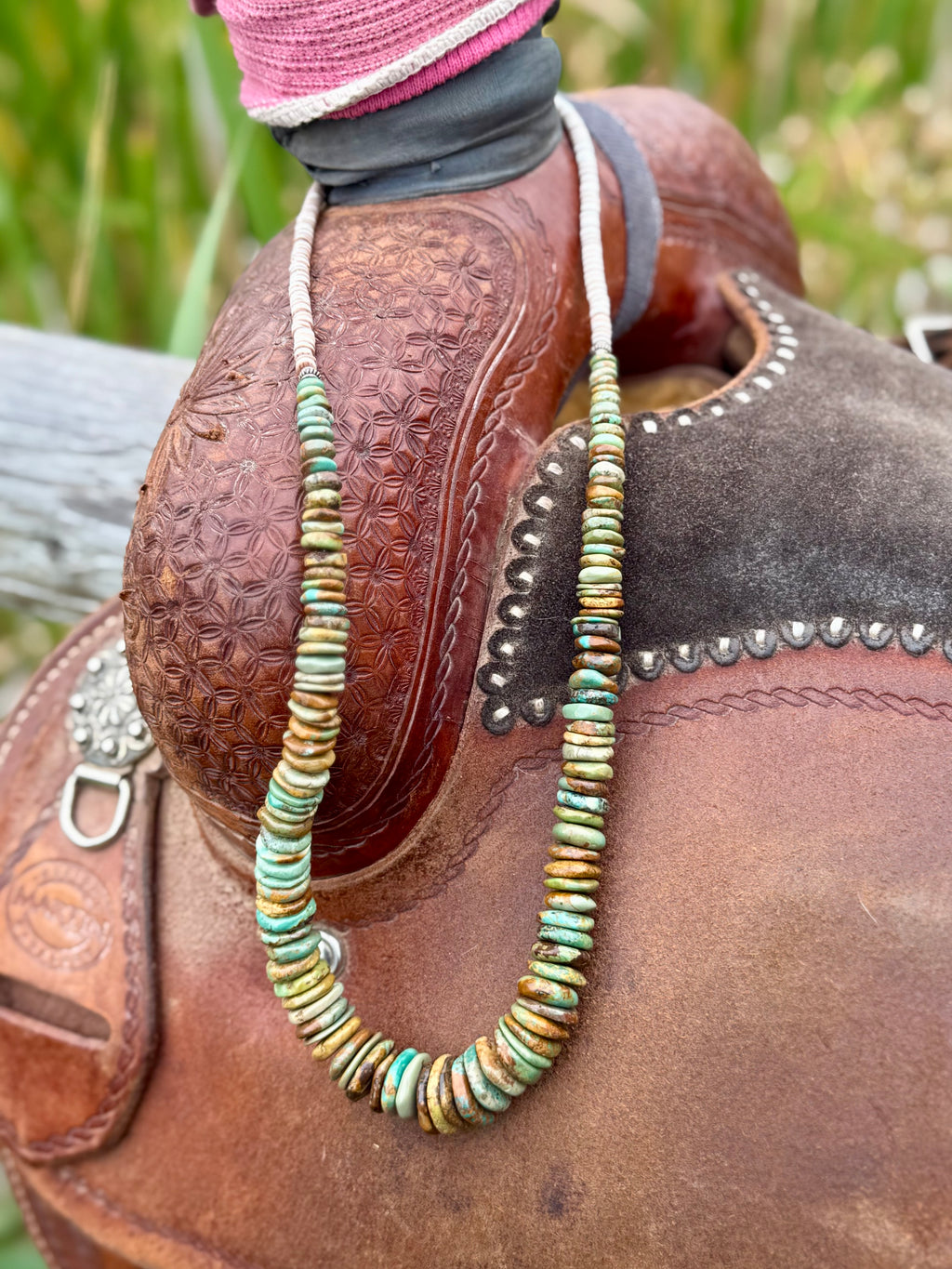 Heishi bead necklace