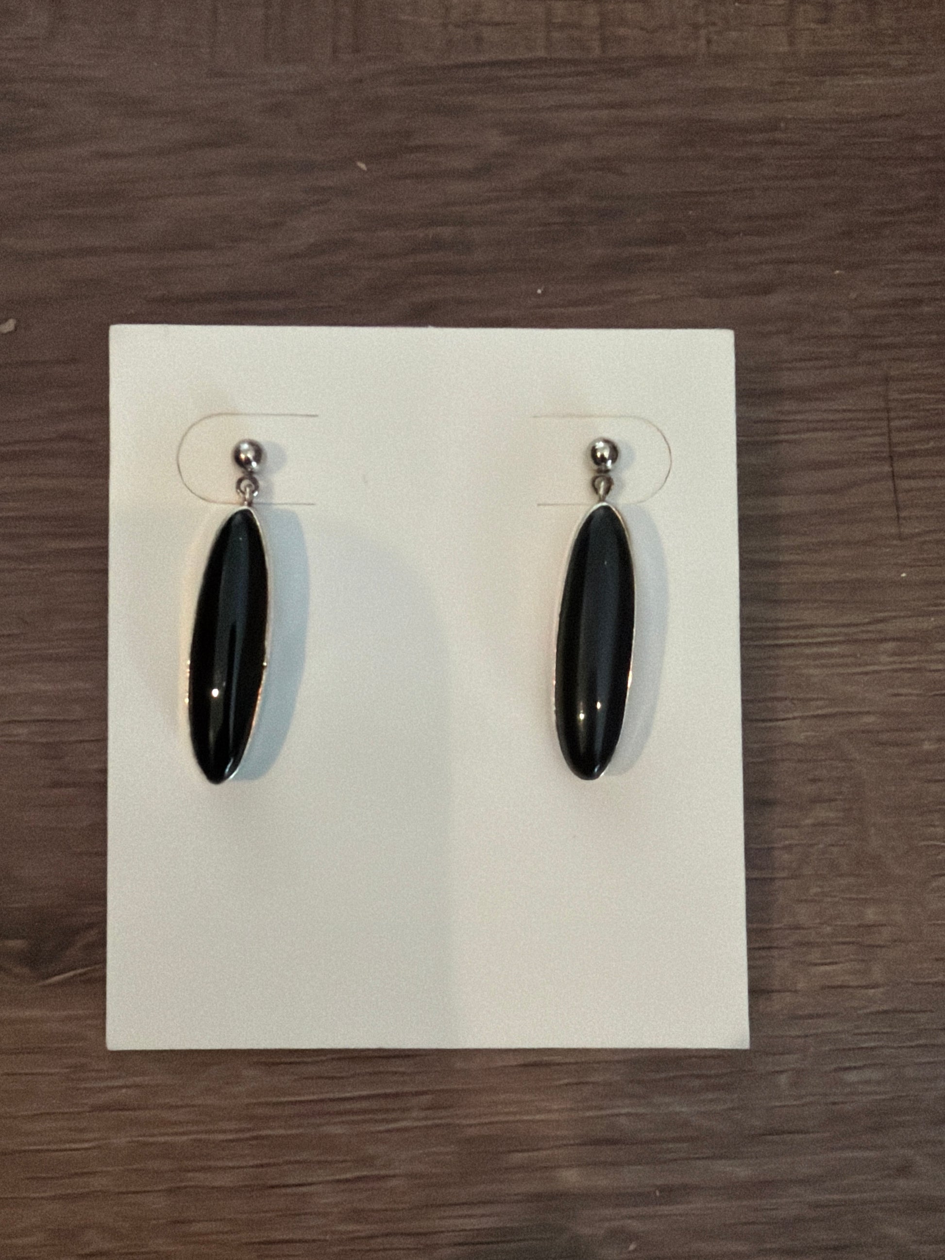 Estate black onyx earrings