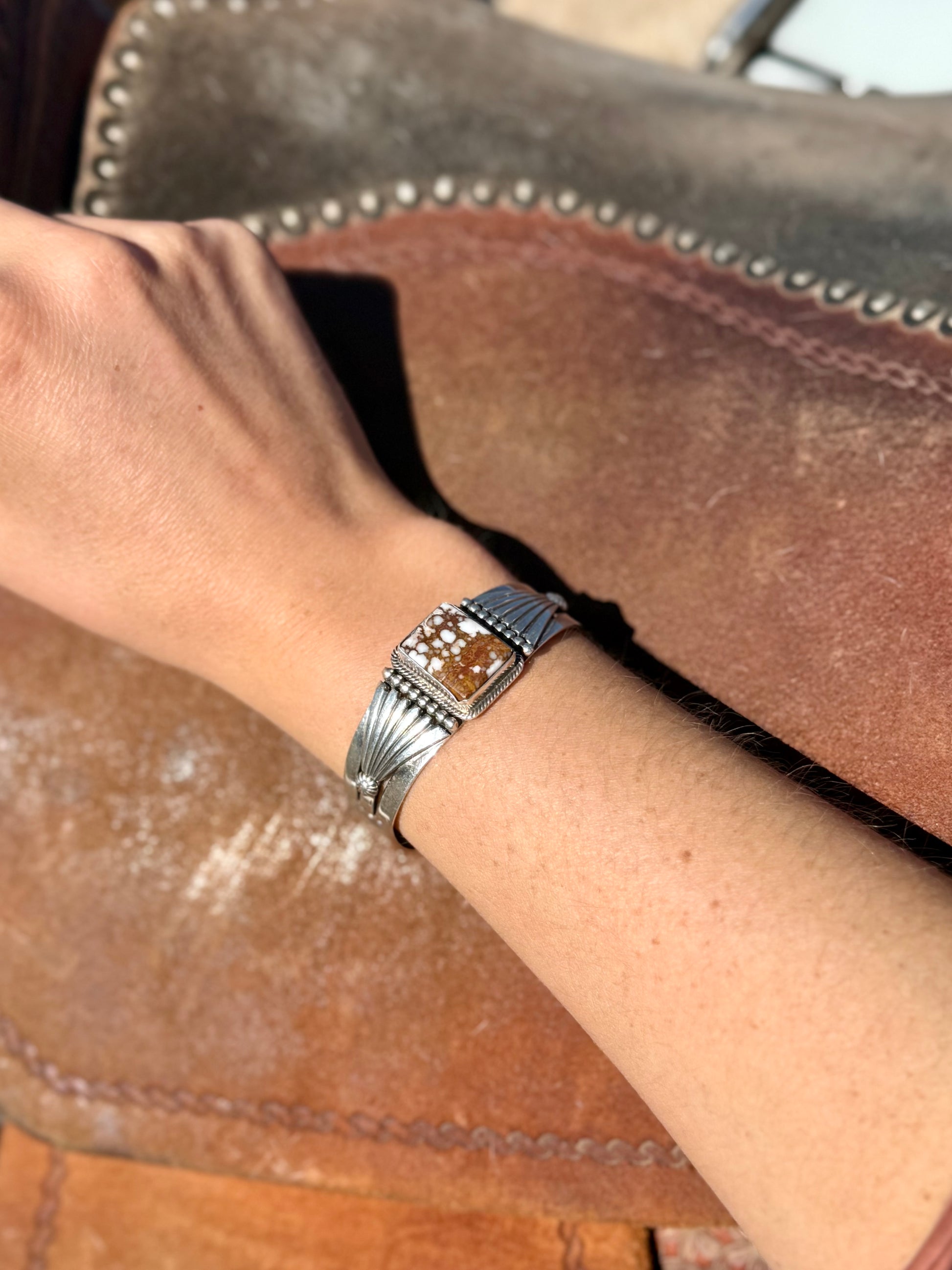 White buffalo cuff