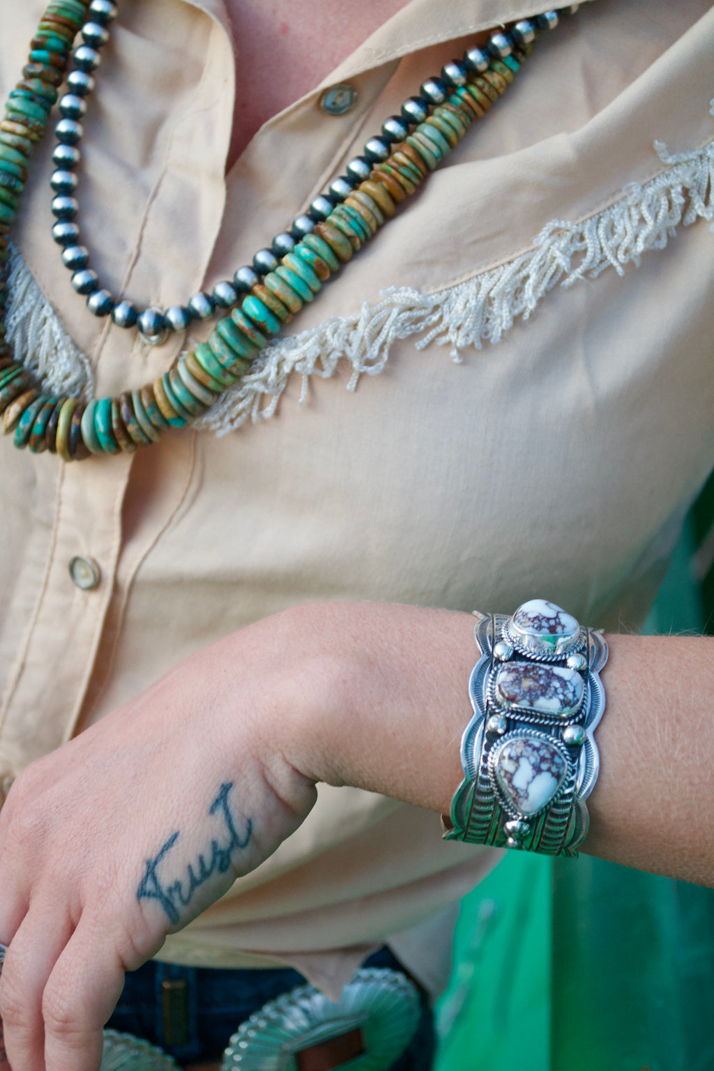 White buffalo cuff