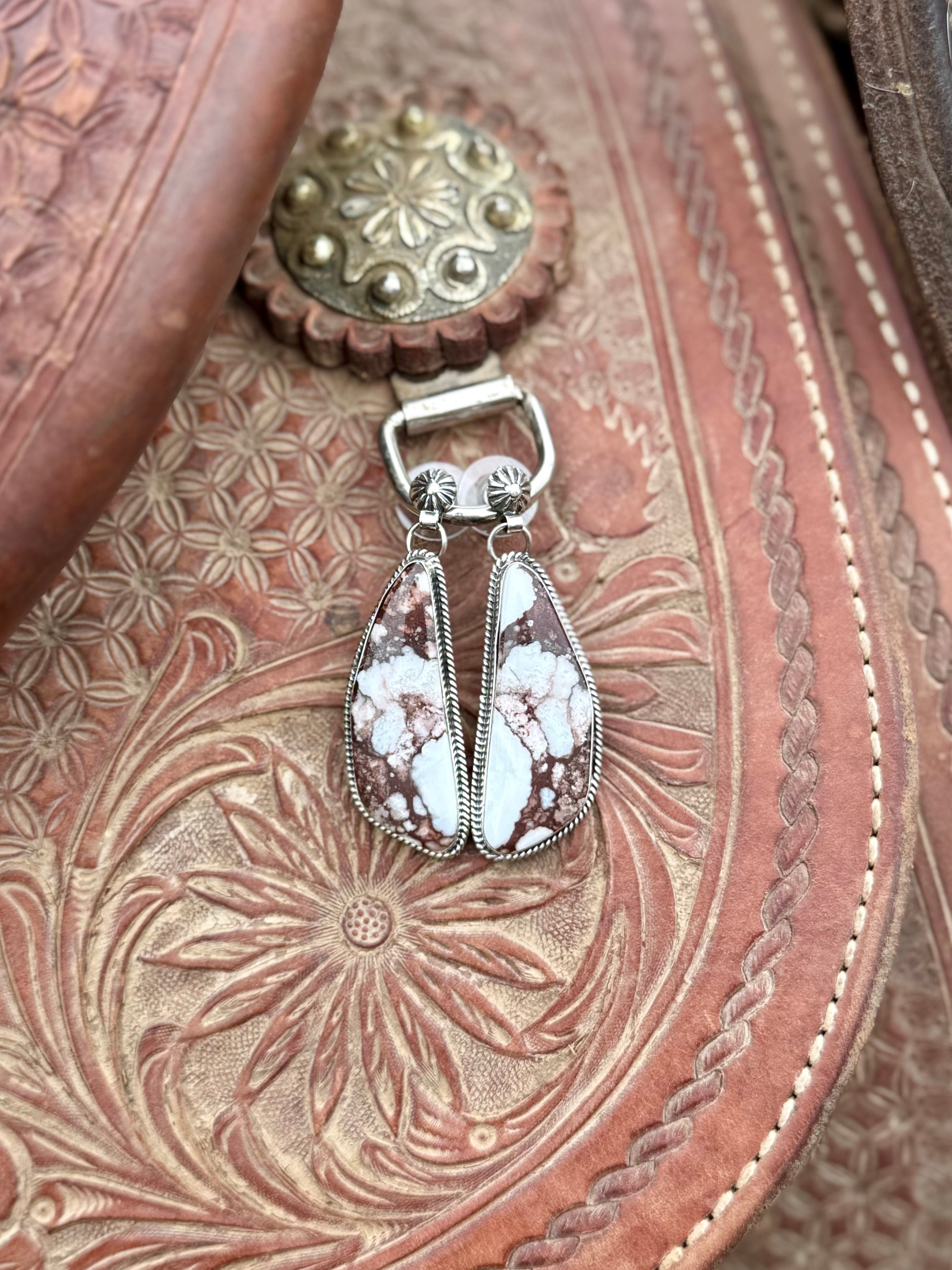 White buffalo earrings