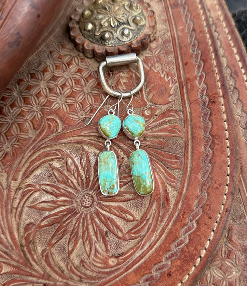 Double drop turquoise earrings