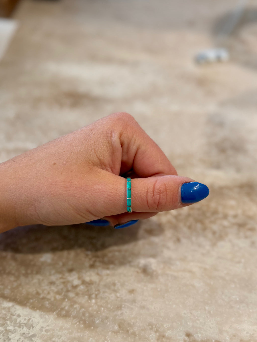 Turquoise bar ring