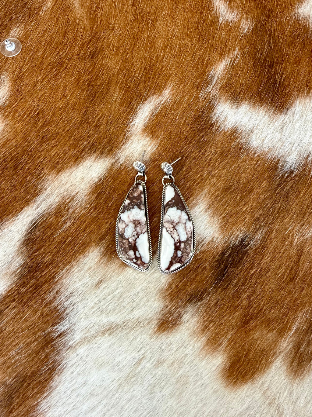 White buffalo earrings